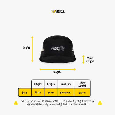 CAPS AND HAT - STEADY - BLACK - RUNNING CAPS